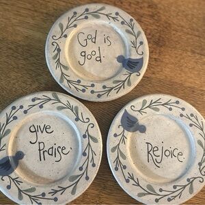 Michelle L Kidder Handmade Pottery Trinket Plates Set of 3